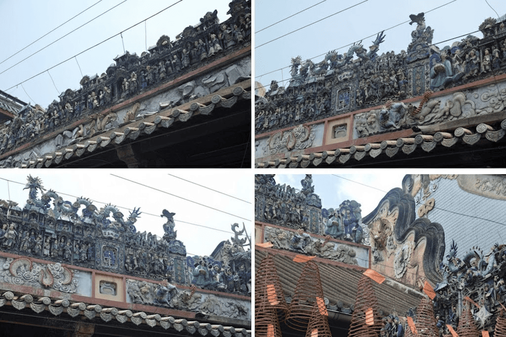 The decorative architecture on the roof of the Temple is inspired by classical Chinese culture, beliefs, and mythology